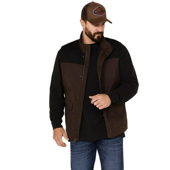 Brothers And Sons Men's Waxed Canvas Field Vest Dark Brown Small US