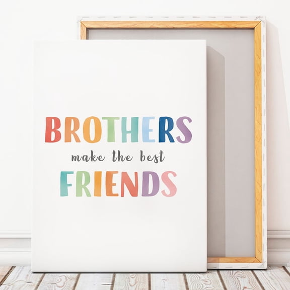 Brothers Bedroom Prints, Rainbow Boys Room, Boys Playroom Poster, Brothers Make the Best Friends, Twin Boys Print,, Unframed Paper Poster 8x10in