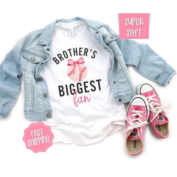 Brothers Biggest Fan Shirt, Baseball Sis Shirt, Baseball Sister Shirts, Baseball Fan Shirt, Girls Baseball Tee, Coquette Baseball Shirt All Size S-5Xl