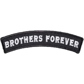 Brothers Forever Black & White Rocker Patch, Small Size