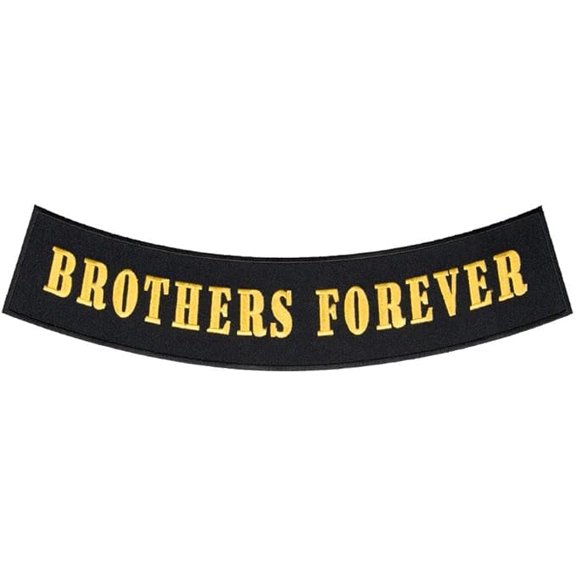Brothers Forever Gold Rocker Patch, Large Size