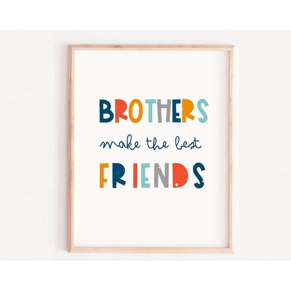 Brothers Make The Best Friends Art Navy Blue Boy Nursery Brothers Wall Art Boy Twins Nursery Decor Kids Prints Wall Art Modern Wall Decor Art