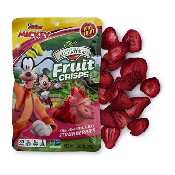 Brothers All Natural Disney Freeze Dried Fruit Crisps, Strawberry, 0.26 Oz (Pack of 12), Made with 100% Fruit, Gluten Free, Soy Free, Vegan, Healthy Snack, Lunch Box Ready