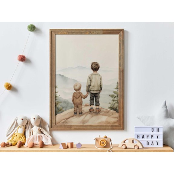 Brothers Room Decor Mountain Nursery Art Shared Bedroom, Unframed Canvas 8x10in