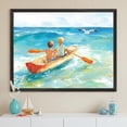Brothers Rowing Boat With Seagulls Wall Art Print, Nautical Ocean ...