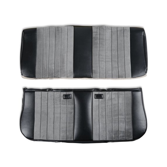 Brothers Trucks 05-310 Seat Upholstery Kit - Standard Pleat Cloth/Vinyl - Black/Silver