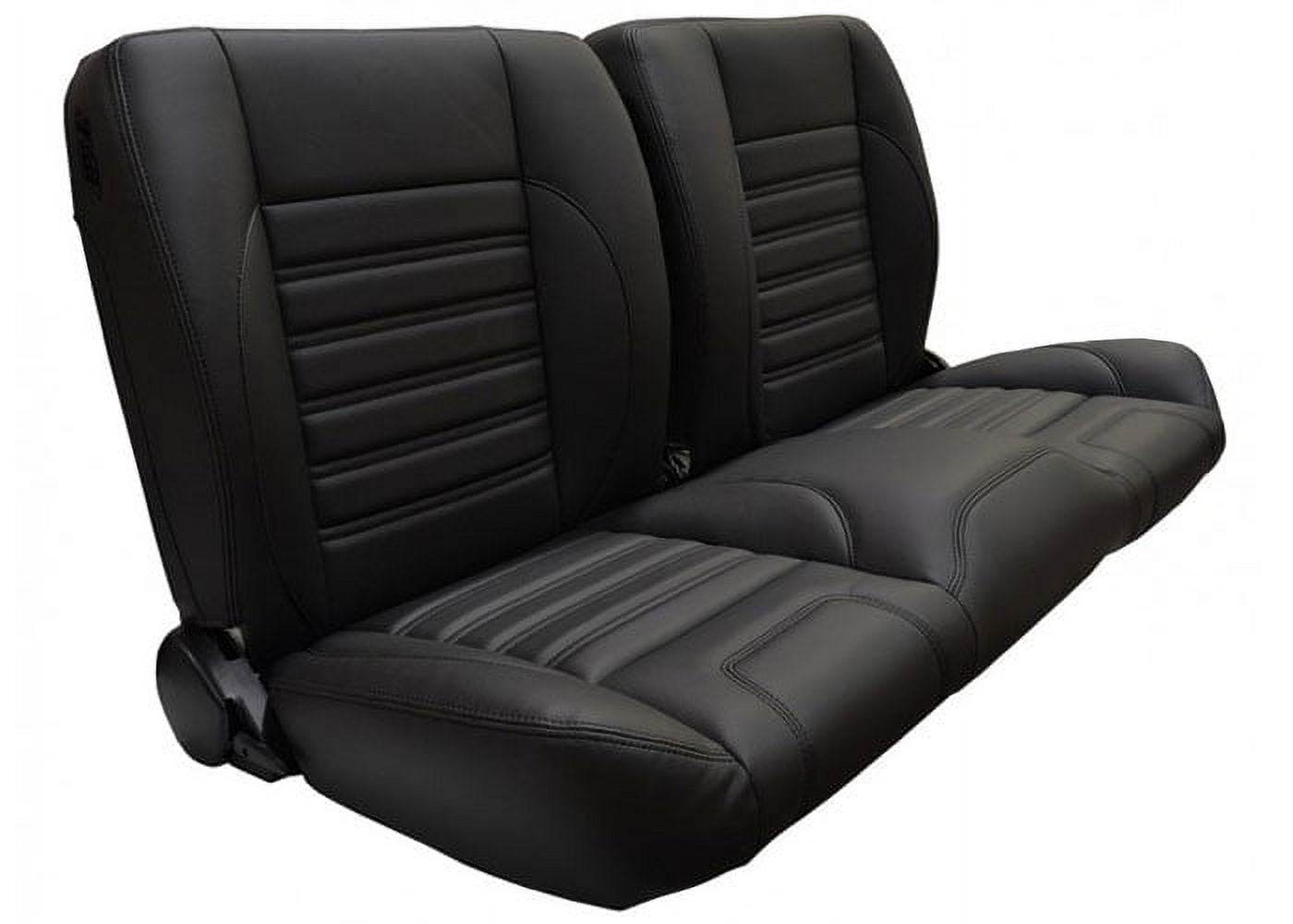 Brothers Trucks QSBNH87WHITE Split-Bench Seat - Sport - Black/White Stitching