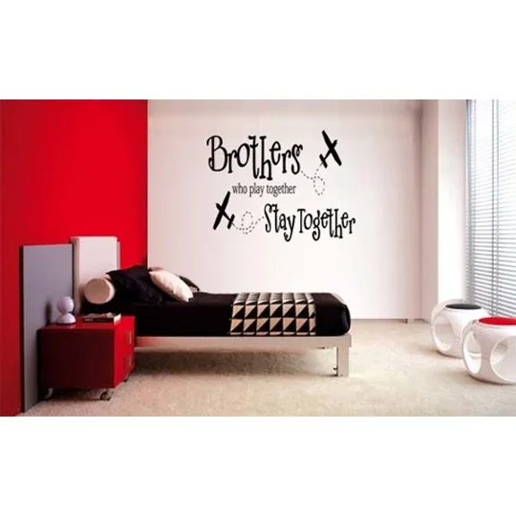 Brothers Who Play Together Stay Together Vinyl Wall Decal Boys Sticker Room