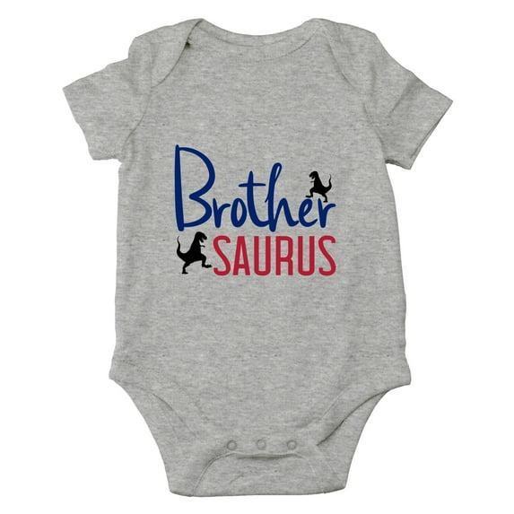 Brothersaurus - Little T-Rex Dinosaur, I Love My Big Brother - Cute One-Piece Infant Baby Bodysuit