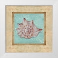 thumbnail image 1 of Broughton, Rita 12x12 White Modern Wood Framed Museum Art Print Titled - Shell and Damask II, 1 of 4