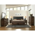 thumbnail image 1 of Broval Wood Bed Room Set, Storage Bed, Dresser, Mirror, 2 Nightstands, Chest, Espresso Finish , King Size, 1 of 10