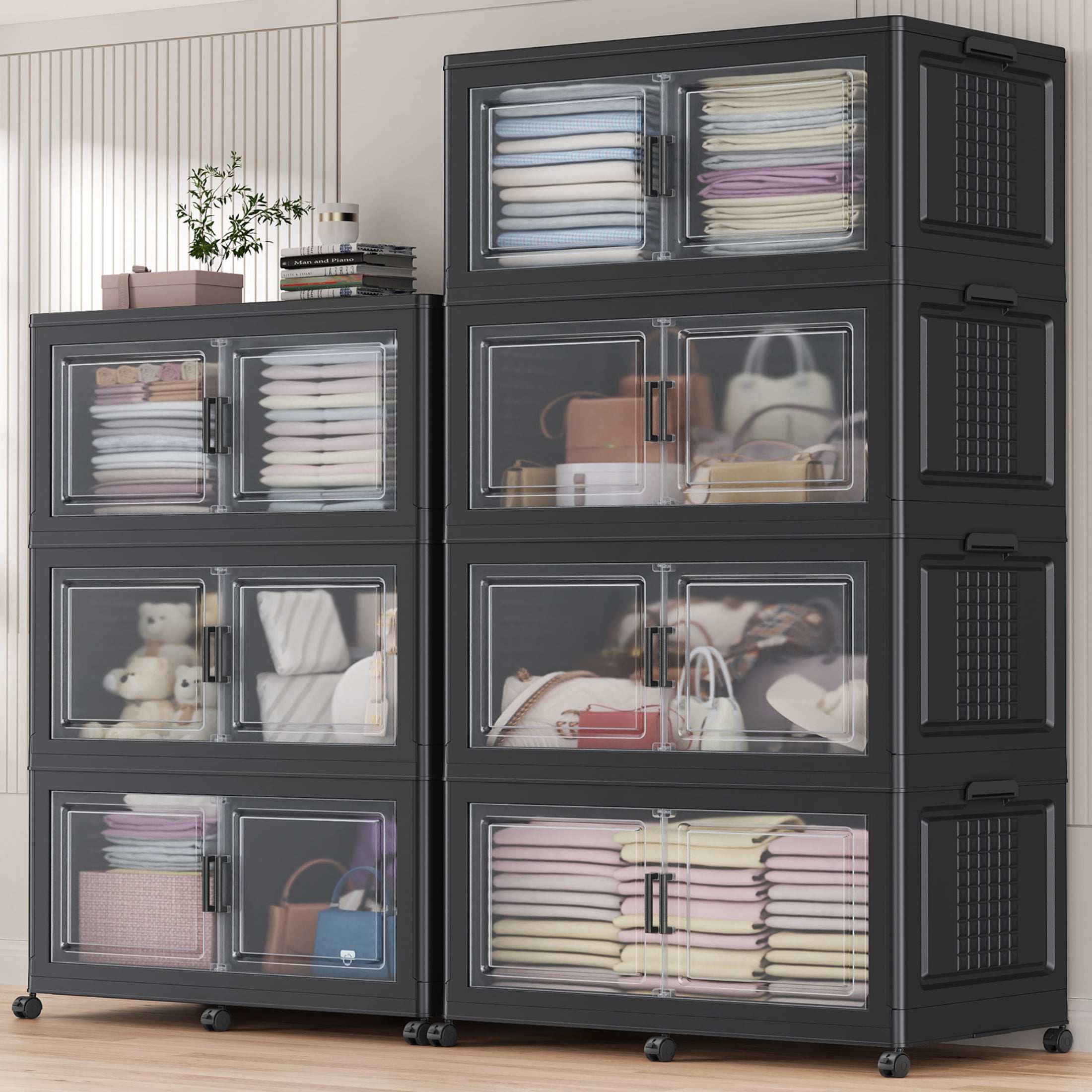 Broview 350Gal Extra Large Stackable Storage Bins with 2 Lids and 12 ...
