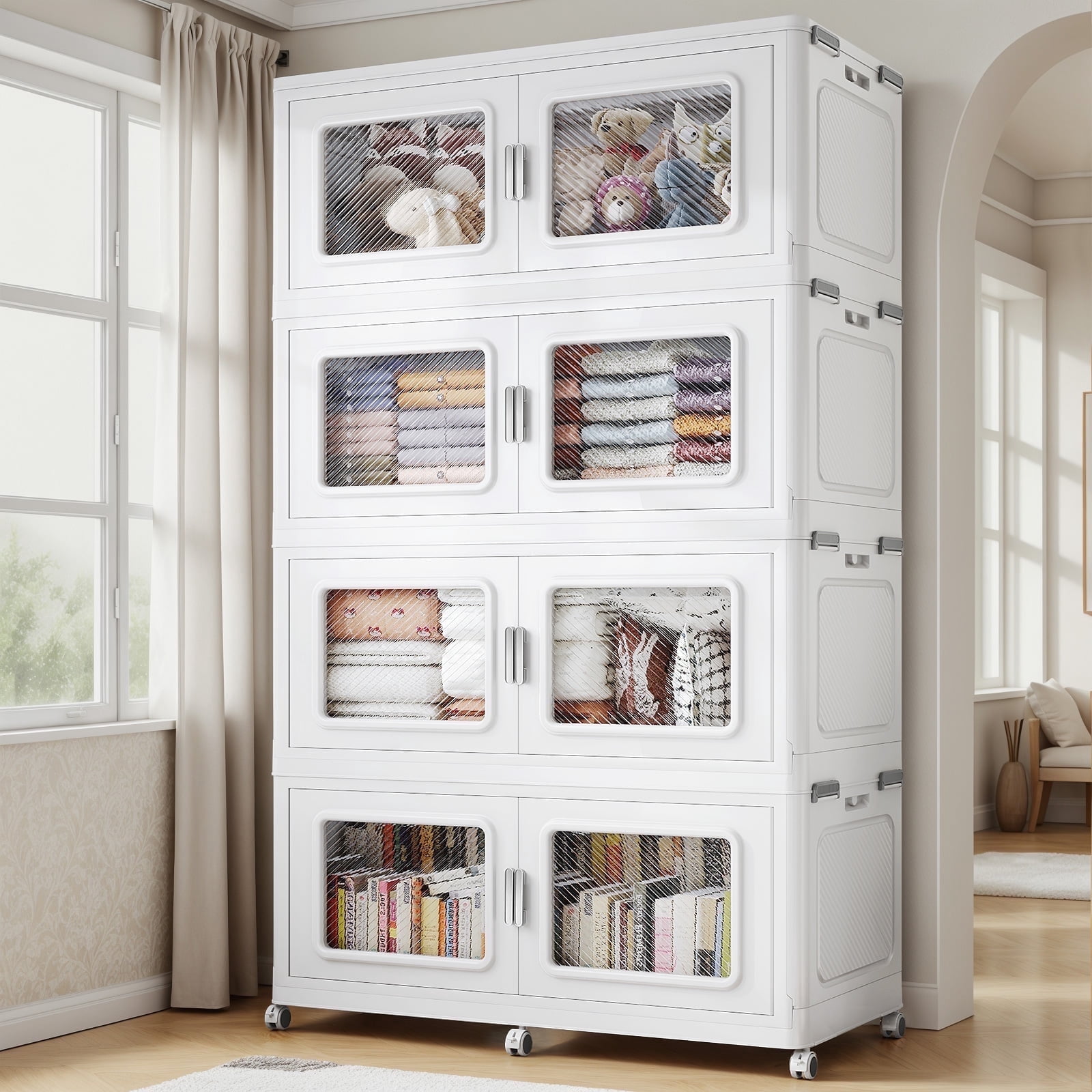 Broview Storage Bins with Lids and Wheels Extra Large Storage Container ...