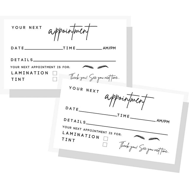 Brow Lamination and Tint Appointment Reminder Card 50 pk Lamination