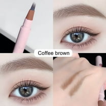 Brow Pen, 4-Tip Microblade Brow Pencil, Waterproof Liquid Eyebrow Pencil for Natural Hair-Like Strokes, Long-Lasting Sweat-Resistant Eyebrow Color Rendering, Precise Application with Brush