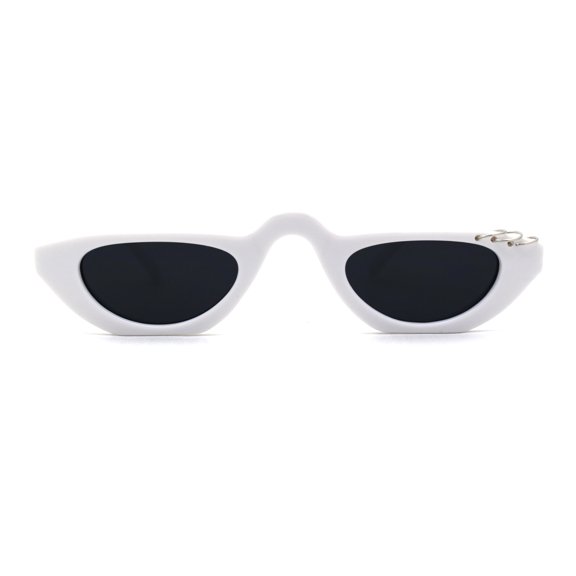 Brow Piercing Ring Loop Punk Raised Bridge Cat Eye Sunglasses White Black