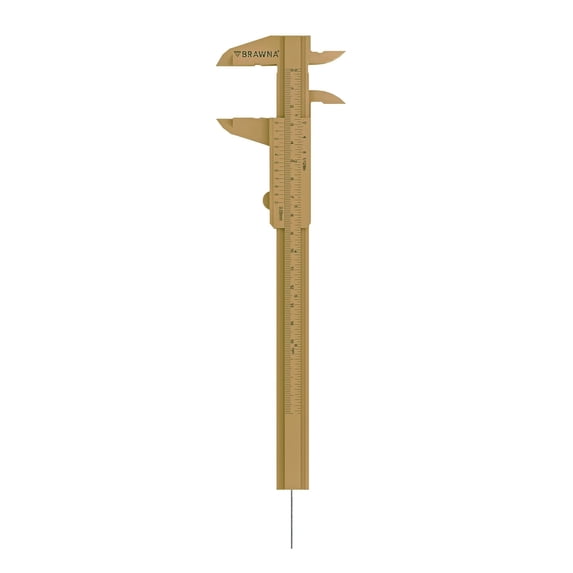 Brow Pro Measuring Tool - Double Scale Eyebrow Ruler for Microblading, Brow & Makeup Artists - Eyebrow Caliper Ruler Plastic- Gold