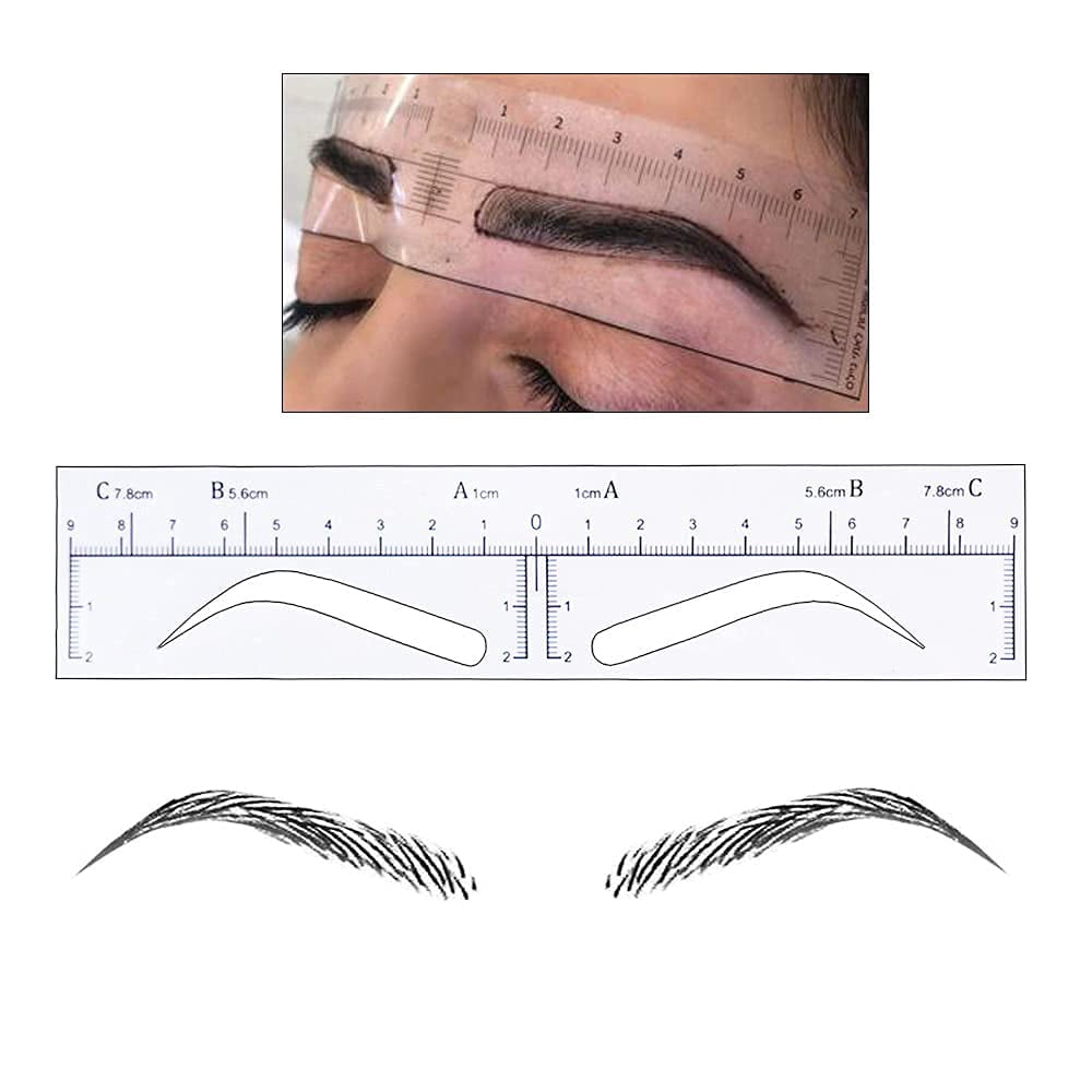 Sticker Brow Ruler Brow Stamp Tool. 50Pcs High Arch Microblading Ruler Sticker Eyebrow ...