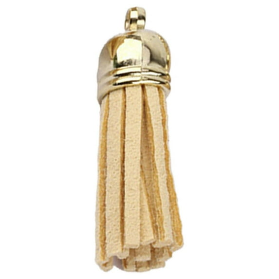 BrowQuartz 10 Pieces Keychain Charms Tassels Decorations Fringe Pendants Accessory Finding Supplies Jewelry Making Props Tassel for DIY Light tan