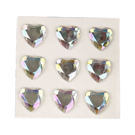 BrowQuartz 10 Sheets Rhinestone Stickers Decorations Acrylic Decals Three-dimensional DIY Crafts Label Guitar Party Makeup Greeting AB Colorful