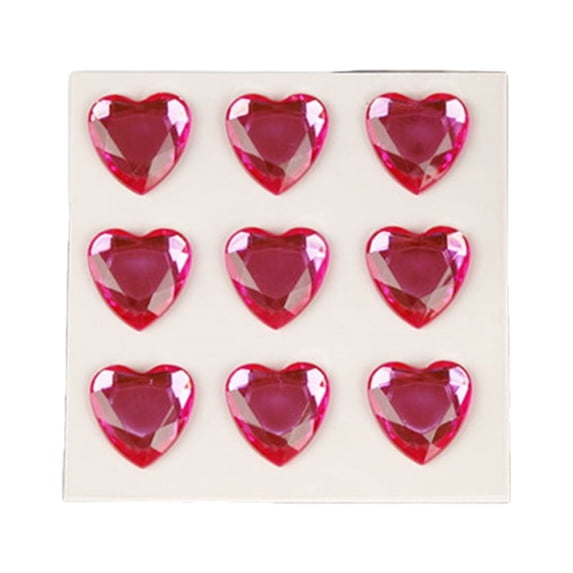 BrowQuartz 10 Sheets Rhinestone Stickers Decorations Acrylic Decals Three-dimensional DIY Crafts Label Guitar Party Makeup Greeting Peach Color