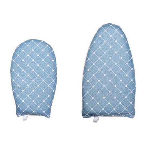 BrowQuartz 2 Pieces Garment Steamer Gloves Cotton Heats Resistant Clothing Ironing Board Breathable Pad Sleeve 4 Layers Replacement Blue