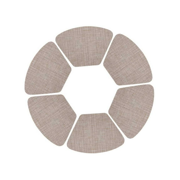 BrowQuartz 6X Round Placemats Cup Coaster Heating-resistant Multicolored Decorative Hotel Multipurpose Non-slippery Table Pad Dark Beige 48*33CM