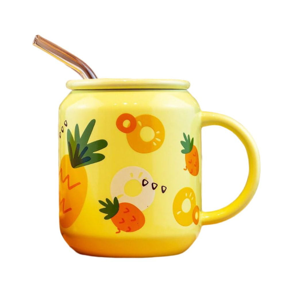 BrowQuartz Cute Straw Mug Cartoon Fruit Pattern Kids Replacement Home ...