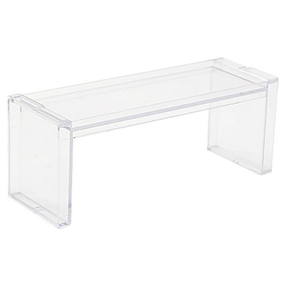 BrowQuartz Desktop Clear Storage Holder Stackable Collection Shelf Organizer Sundries Organization Rack Bathroom Kitchen Decor Flat type