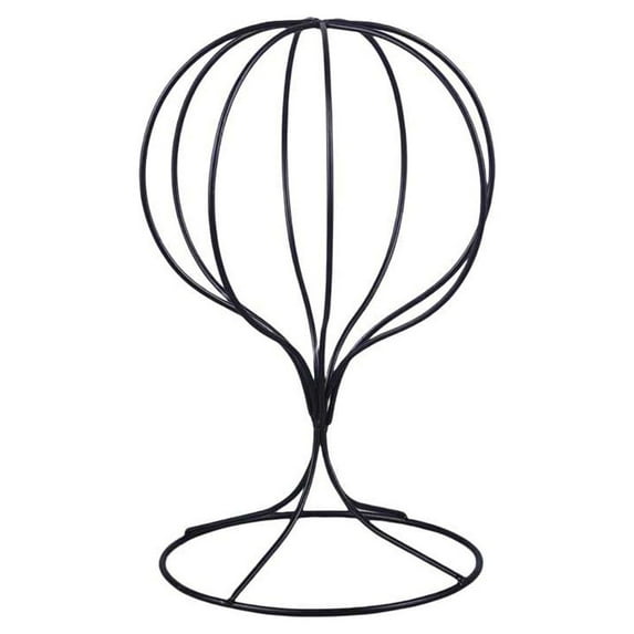 BrowQuartz Hat Display Stand Iron Metal Wig Storage Rack Cap Holder Solid Color Showcase Indoor Wardrobe Shop Mall Shelf Reusable Black High