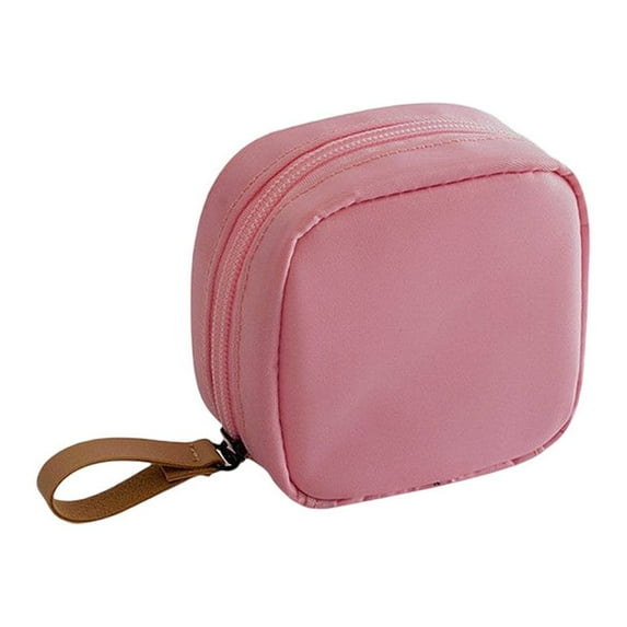 BrowQuartz Lady Mini Cosmetic Bag Toiletries Kits Container Coin Outdoor Girls Solid Color Pouch Makeup Beauty Tools Organizer Pink