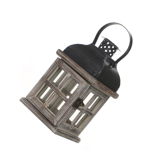 BrowQuartz Vintage Candle Box with Handle Outdoor Simple Handheld Candlestick Lamp Windproof Hanging Lantern Decoration Accessories Light Coffee