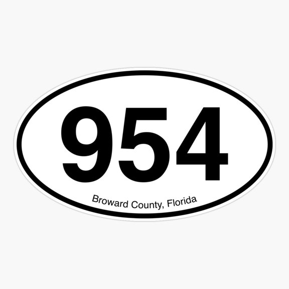 Broward Area Code Local Style Sticker