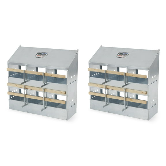 Brower Galvanized Steel 6 Hole 30 Bird Nest Chicken Brooding Box (2 Pack)