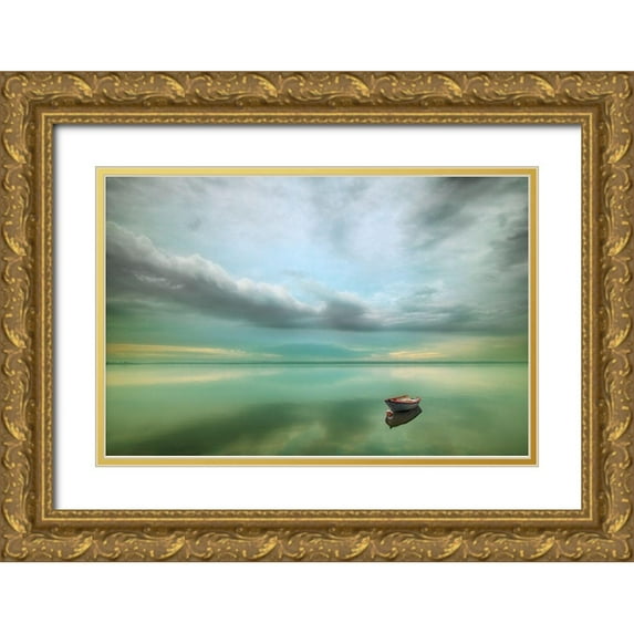 Browko, Krzysztof 14x11 Gold Ornate Wood Framed with Double Matting Museum Art Print Titled - Boat...