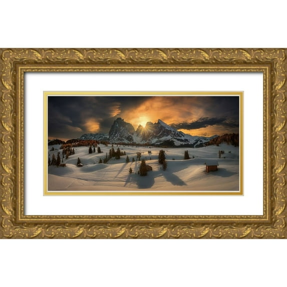 Browko, Krzysztof 14x9 Gold Ornate Wood Framed with Double Matting Museum Art Print Titled - Autumn...