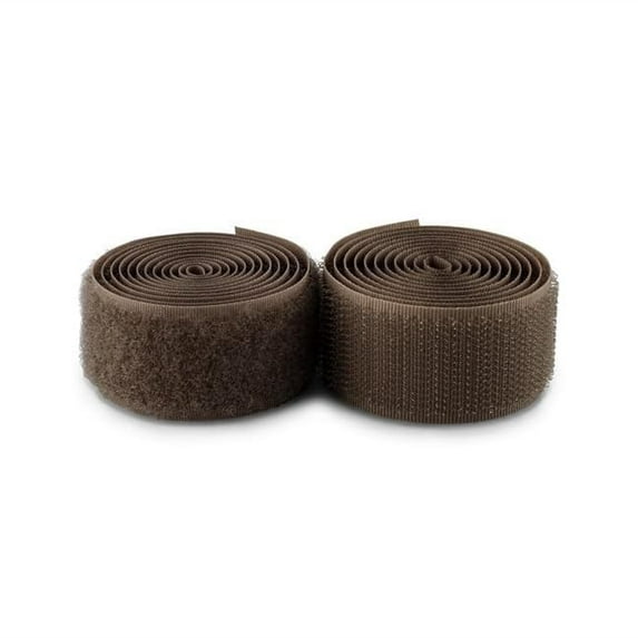 1 inch Brown Hook and Loop Tape Sew On Fastener Tape Non-Adhesive 1 Yd Length Hook and Loop Nylon Hook Loop Tape for Fabric for Military Form Bags Clothes Shoes Backpacks DIY Craft