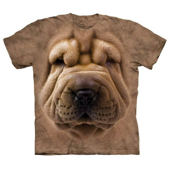 Brown 100% Cotton Big Face Shar Pei Puppy T-Shirt NEW