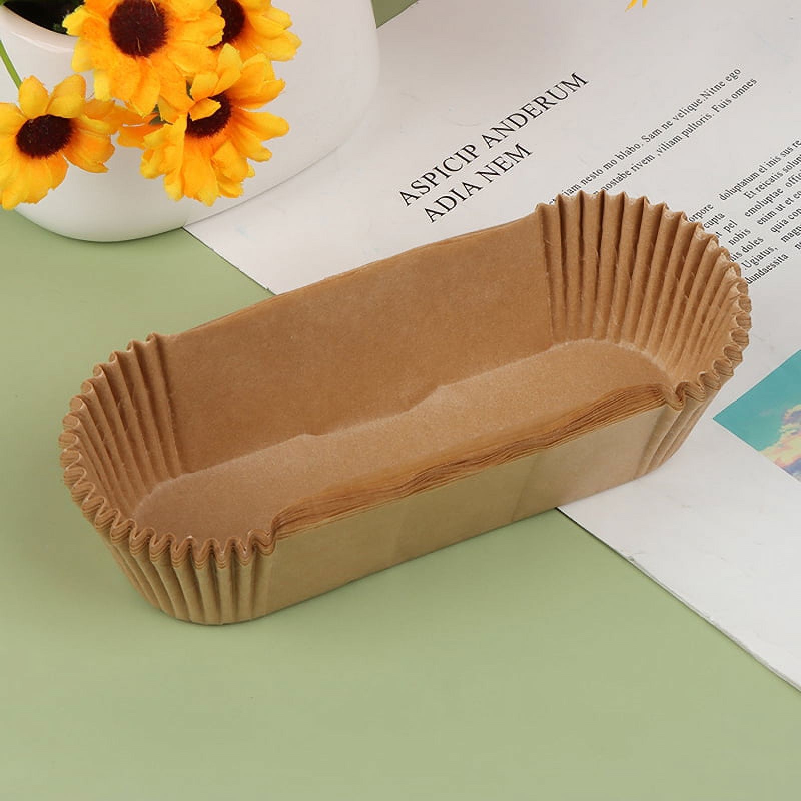 (Brown) 100 PCS Loaf Bread Baking Liners Paper Loaf Pan Liners