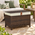 Brown 105L Wicker Storage Basket with Lid and Removable Liner - Walmart.com