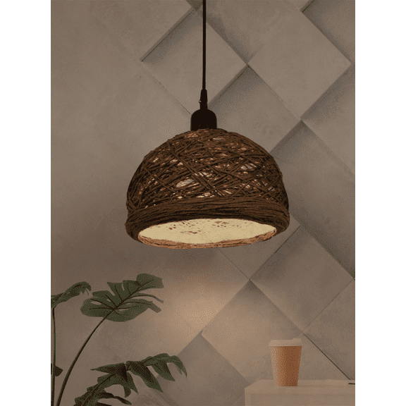 Brown 12 Inches String Bowl Pendant Lamp
