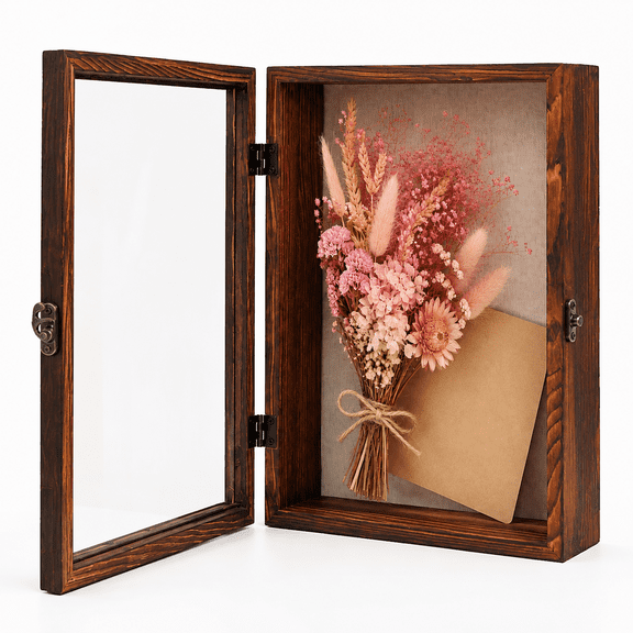Brown 12"x16" Rustic Shadow Box Pine Wood Picture Frame, 3.94" Deep