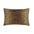 thumbnail image 1 of Brown 12"x22" (30x55 cm) Lumbar Pillow Cover, Velvet Beaded & Ombre Oblong Pillow, Geometric Pattern Modern Style - Closet Factor, 1 of 3