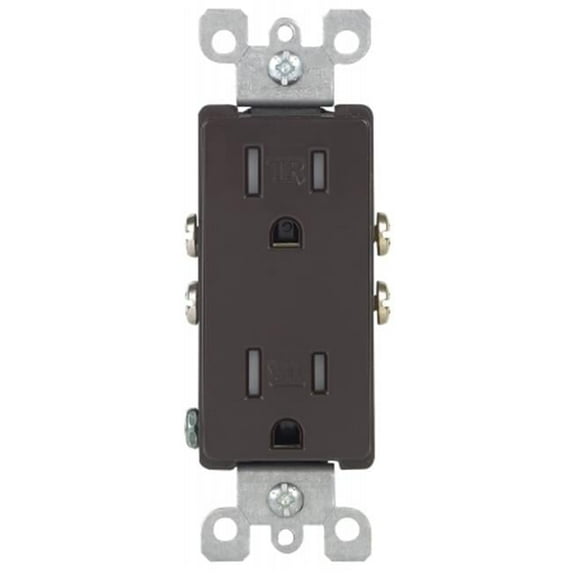 Brown 15 Amp Decora Duplex Receptacle