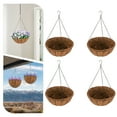 thumbnail image 1 of 16 inch 4* Plant Hanging Baskets Round Brown Hanging Flower Pots Brown with Hook for Growing Green Leafy Plants, 1 of 14