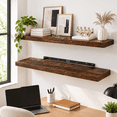 Brown 2-Pack 35.5"W x 8"D Rustic Wood Floating Shelves for Wall ...