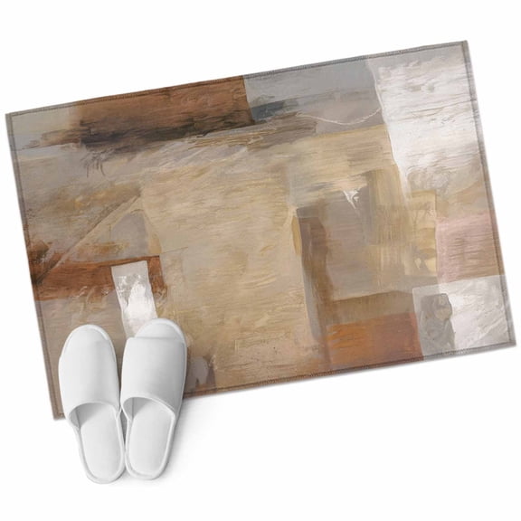 Brown 2'x3' Washable Rug, Abstract Paint Texture Retro Smudge Graffiti Art Non-Slip Soft Doormat Area Rugs for Entrance Bathroom Bedsides, Carpet for Kitchen Bedroom, Entryway Floor Mat