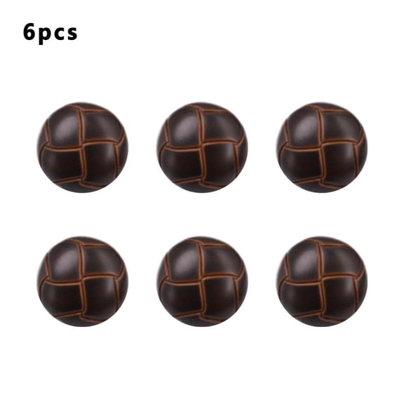 Brown 20 mm Genuine Leather Cover Buttons Round Shank Sewing Buttons, Sew-On Football- Button for Jackets, Coats & Custom Craft Projects