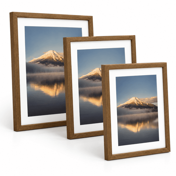 Rustic Pitcher Frame Brown 20x24 Picture Frame Set of 3, Rustic Engineered Wood with 16x20 ...