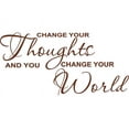 thumbnail image 1 of Brown 22" x 10" Change Your Thoughts And You Change Your World Vinyl Wall Art Home Decor Decal Sticker, 1 of 1